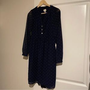 Navy Polka Dot Dress